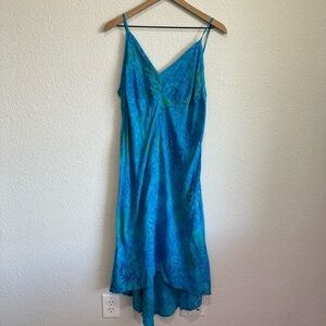 20. VTG Island Girl Women's XL Maxi Dress Hawaiian Tropical Blue Vacation Boho